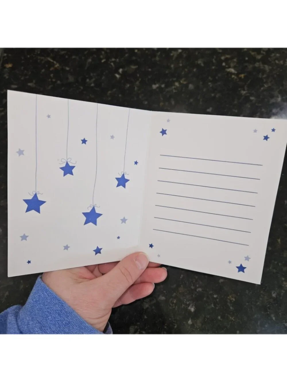 NEW 5 Pkgs Baby Shower Invitations (8 per pack) Blue Baby Boy Silver Stars